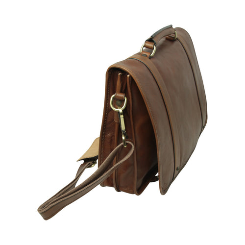 Leather briefcase - chestnut-1